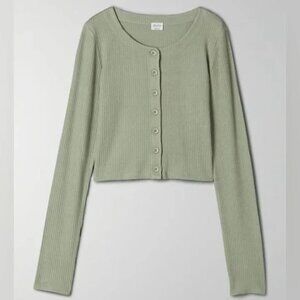 Wilfred Free Aritzia Neptune Long-sleeve Ribbed Crewneck Cardigan Size M